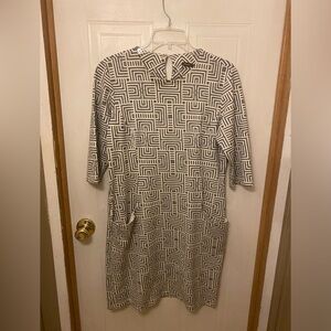 J. McLaughlin Gray Geometric Catalina Cloth Dress M